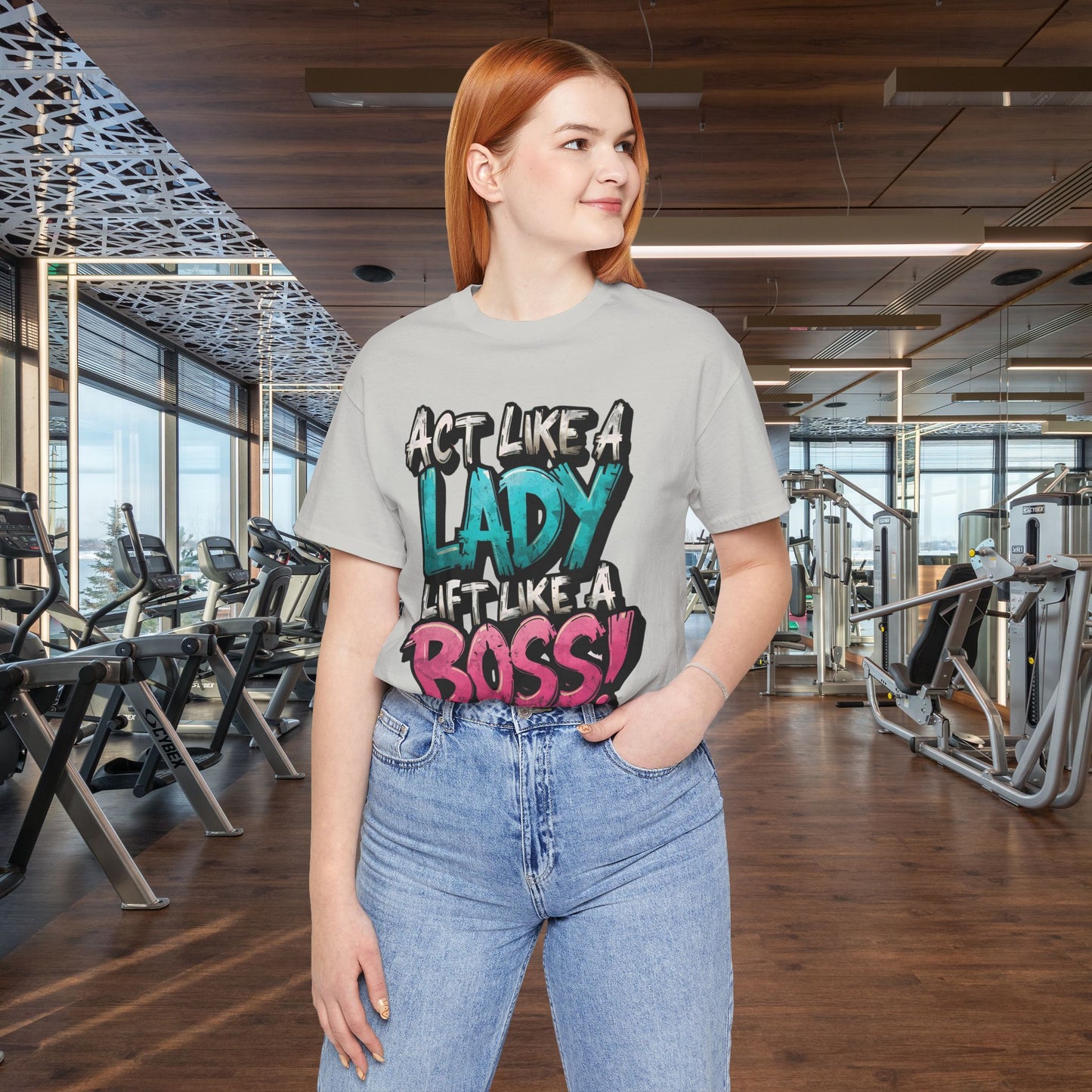 Act Like a Lady Lift Like a Boss - Women's Gym T-Shirt - Empowerment Fitness Tee
