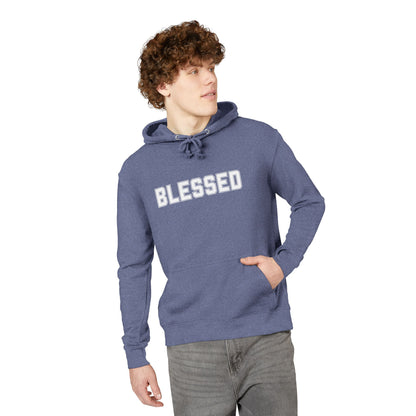 Blessed Hoodie — Cozy French Terry Pullover - with - White - Bold Front & Back Text - Holiday Gift - Fitness