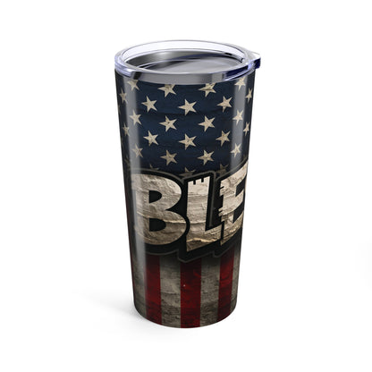 Blessed Patriotic Tumbler 20oz - Freedom Gift, Travel Mug, Outdoor Use, BBQ Accessory, Veterans Day, Memorial Day