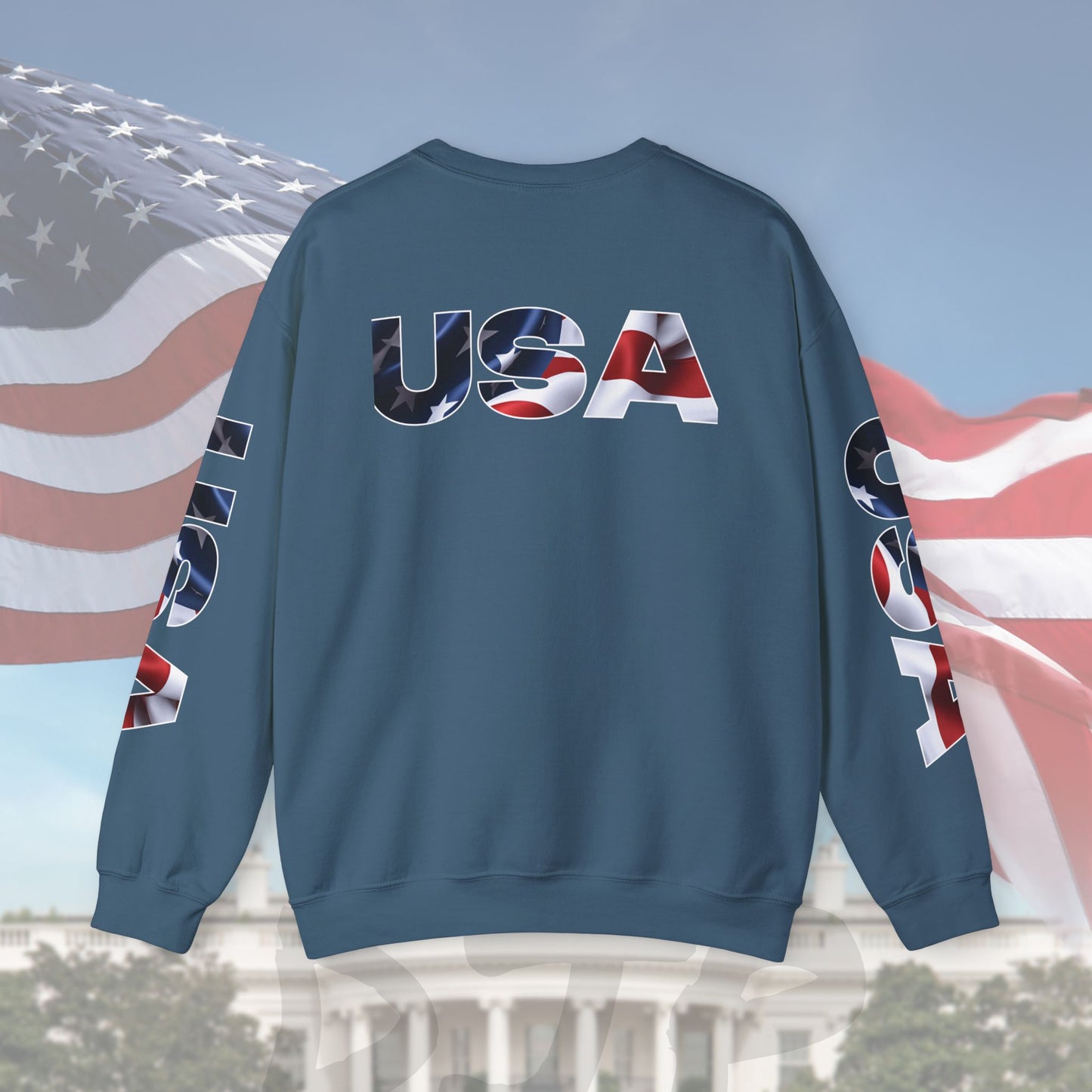 Patriotic USA Crewneck Sweatshirt - Unisex Heavy Blend - American Pride - National Pride Gift - S-5XL