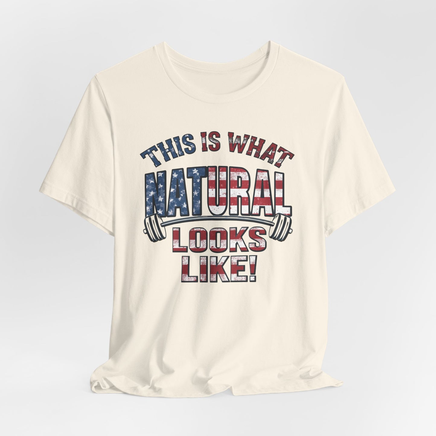 American Flag Natural Looks Fitness T-Shirt | Patriotic Gym Tee