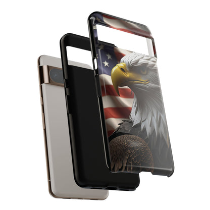 Tough Phone Cases - Patriotic - American Flag Eagle Design - Red White & Blue - Multiple Sizes -