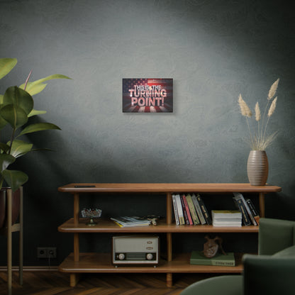 Gallery Wrapped Canvas Wall Art - Charlie Kirk Inspired - This Is The Turning Point! - Red White Blue - American Flag Backdrop Design - Multiple Sizes -