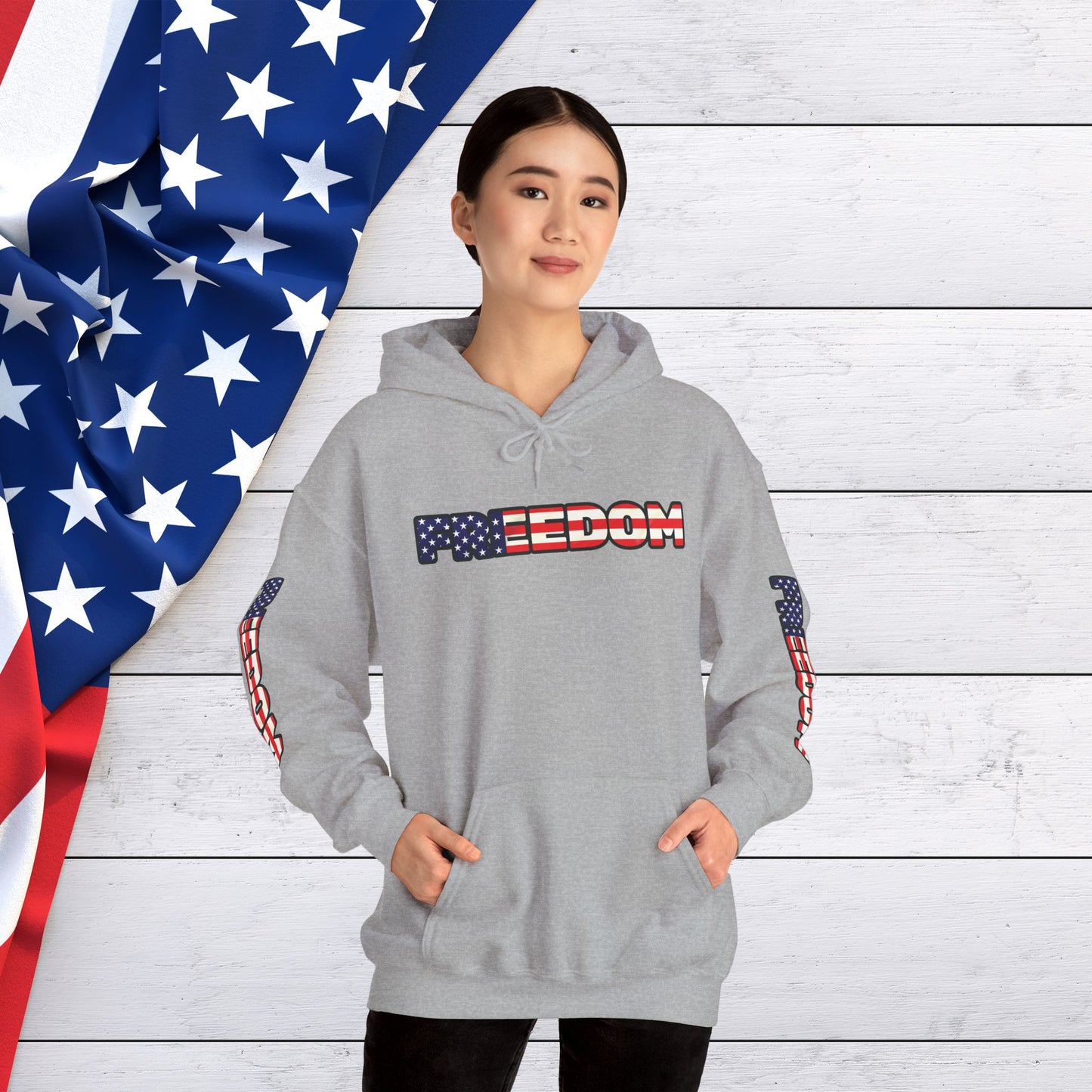 Patriotic Freedom Hoodie - Unisex American Flag Sweatshirt - Red White and Blue - Comfortable Pullover for Celebrations -  Perfect for Independence Day -  Gift [...]
