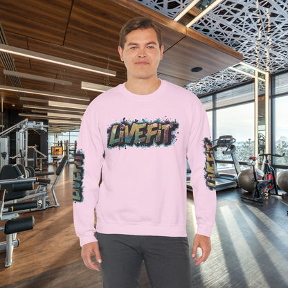 Live Fit Crewneck Sweatshirt - Trendy Fitness Apparel -  Unisex Casual Wear -  Sports Gift -  Workout Fashion -  Street Style Sweatshirt -