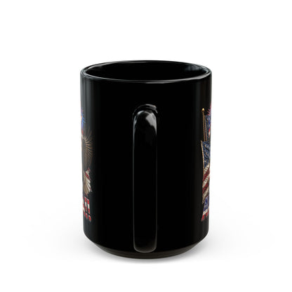 Happy 250th Birthday America Mug | 1776-2026 Patriotic Eagle Flag Black Coffee Cup