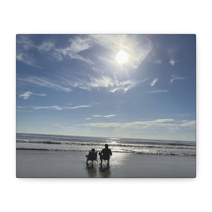 Beach Sunset Canvas Art, Stretched Canvas Print, Coastal Home Decor, Ocean Wall Art, Serene Landscape Painting