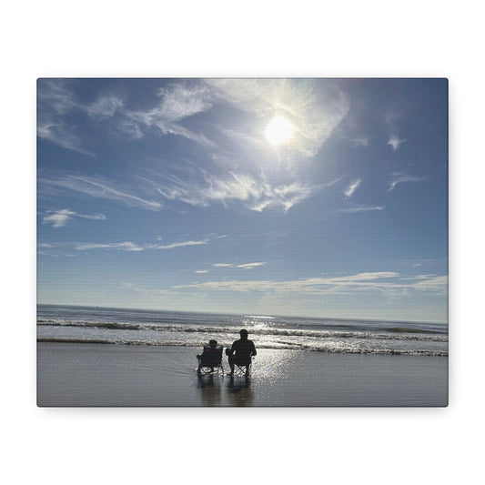 Beach Sunset Canvas Art, Stretched Canvas Print, Coastal Home Decor, Ocean Wall Art, Serene Landscape Painting
