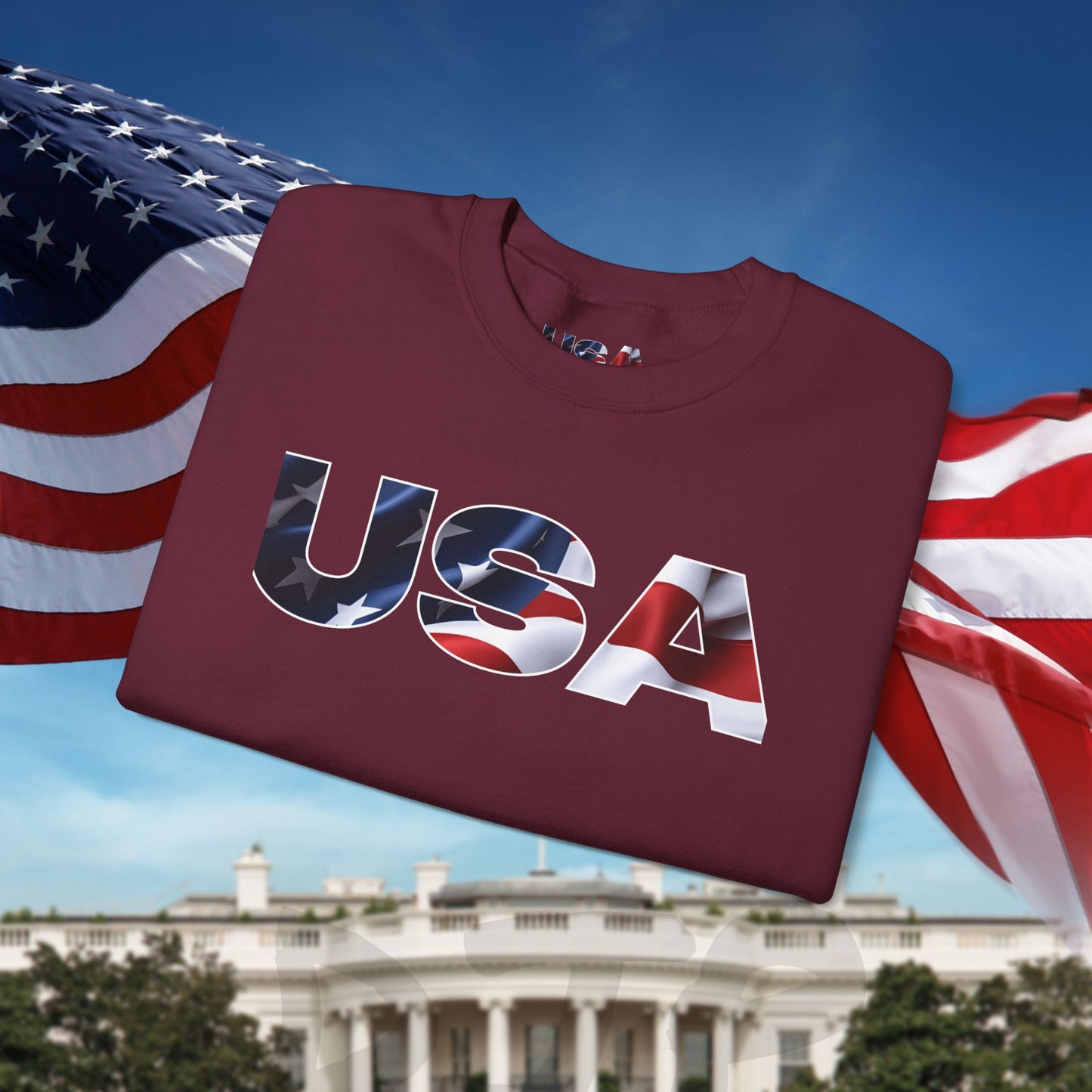 Patriotic USA Crewneck Sweatshirt - Unisex Heavy Blend - American Pride - National Pride Gift - S-5XL