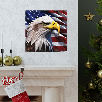 💥 Patriotic 💥 Bald Eagle 💥 Red White & Blue 💥 Wall Art 💥 Matte  💥 Vertical Poster 💥