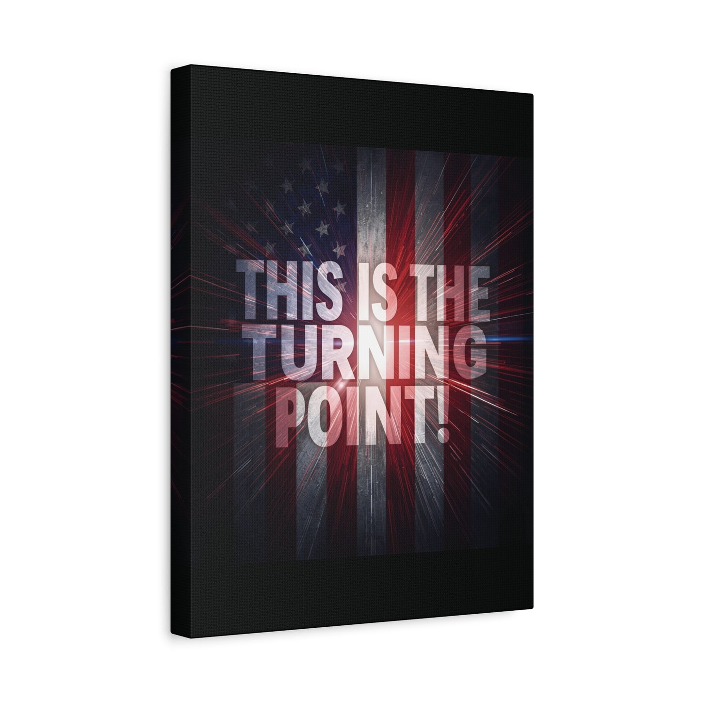 Charlie Kirk - This Is The Turning Point! - Red White Blue - Stunning American Flag Backdrop Design - Patriotic - Motivational Wall Art - Canvas - Multiple Sizes
