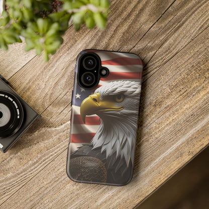 Tough Phone Cases - Patriotic - American Flag Eagle Design - Red White & Blue - Multiple Sizes -