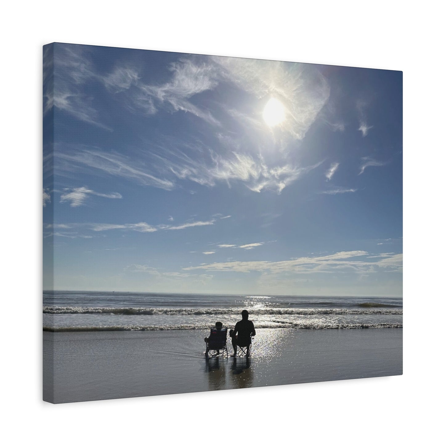 Beach Sunset Canvas Art, Stretched Canvas Print, Coastal Home Decor, Ocean Wall Art, Serene Landscape Painting