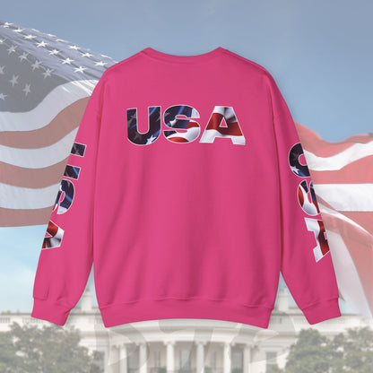 Patriotic USA Crewneck Sweatshirt - Unisex Heavy Blend - American Pride - National Pride Gift - S-5XL