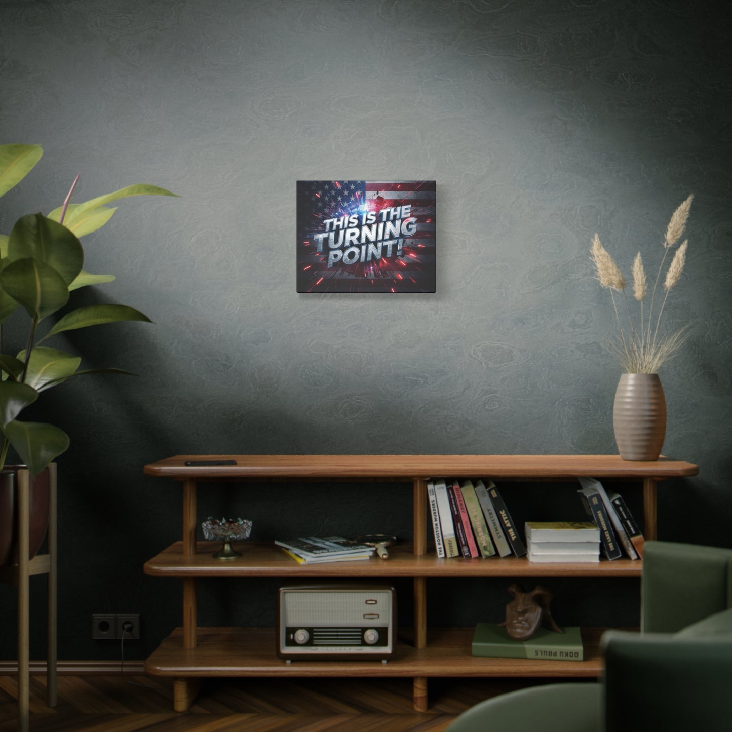 Canvas Print - Patriotic Wall Art - Stunning - Red White Blue - American Flag Backdrop - Charlie Kirk Inspired - This Is The Turning Point! - Multiple Sizes -