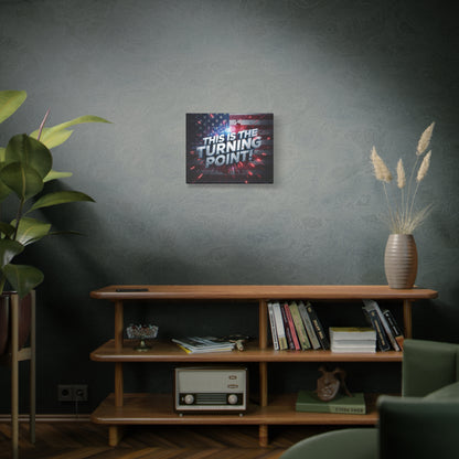 Canvas Print - Patriotic Wall Art - Stunning - Red White Blue - American Flag Backdrop - Charlie Kirk Inspired - This Is The Turning Point! - Multiple Sizes -