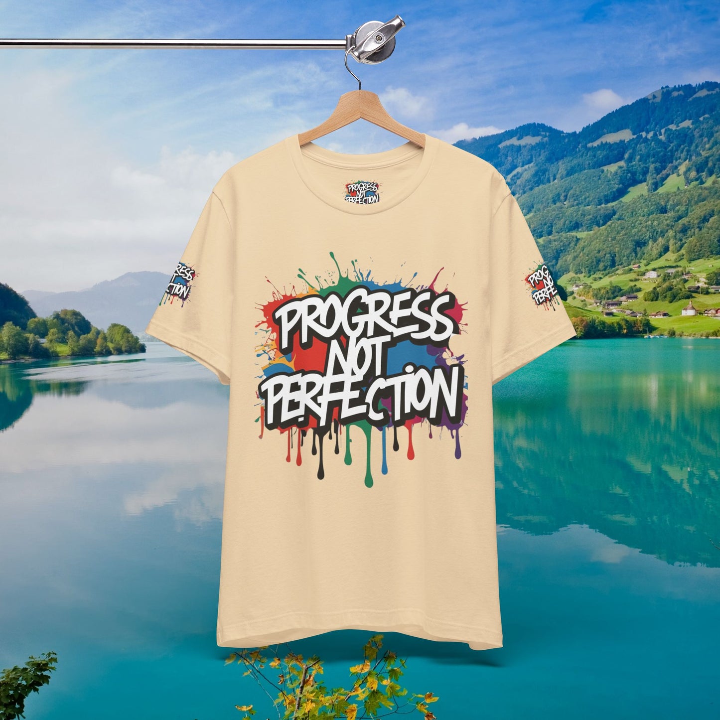 💥 Vibrant   💥   Eye-catching   💥   Motivational    💥 All  Over Print   💥 Unisex T-shirt  💥   Progress  Not  Perfection   💥  Art-Inspired   💥  Apparel  💥  Sizes  XS  x  4XL 💥