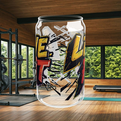 Live Fit Sipper Glass - 16oz Motivational Drink ware - Fitness Gift - Workout Accessories -  Hydration Bottle - Gym Essential