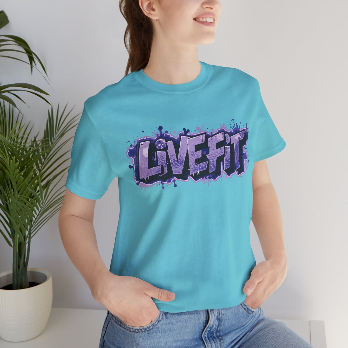 Live Fit Unisex Tee -  Fitness Shirt -  Motivational Graphic Tee -  Workout Apparel -  Casual Wear -  Gift for Gym Lovers -  Active Lifestyle -