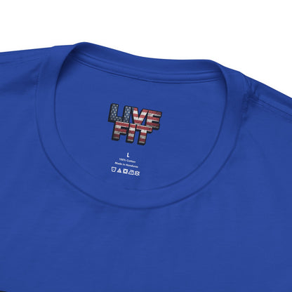 LIVE FIT Patriotic T-Shirt - American Flag Red White Blue - Unisex Fitness Tee