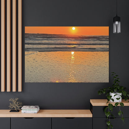 Stunning Sunset Beach Canvas Print, Ocean Decor, Wall Art, Home Decor, Coastal Artwork for Living Room