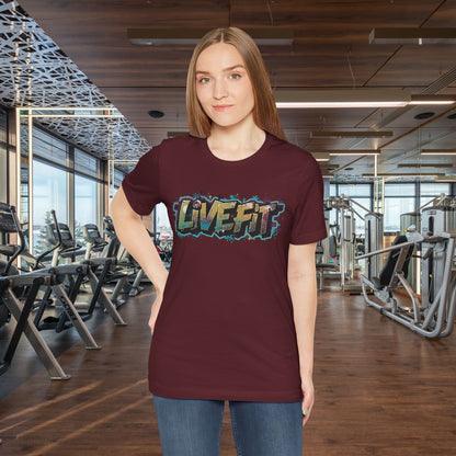 LIVE FIT Graphic Fitness Tee - Motivational Workout Apparel