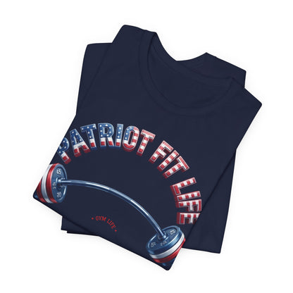 Patriot Fit Life Gym Life T-Shirt | American Flag Barbell Tee – LIVE FIT