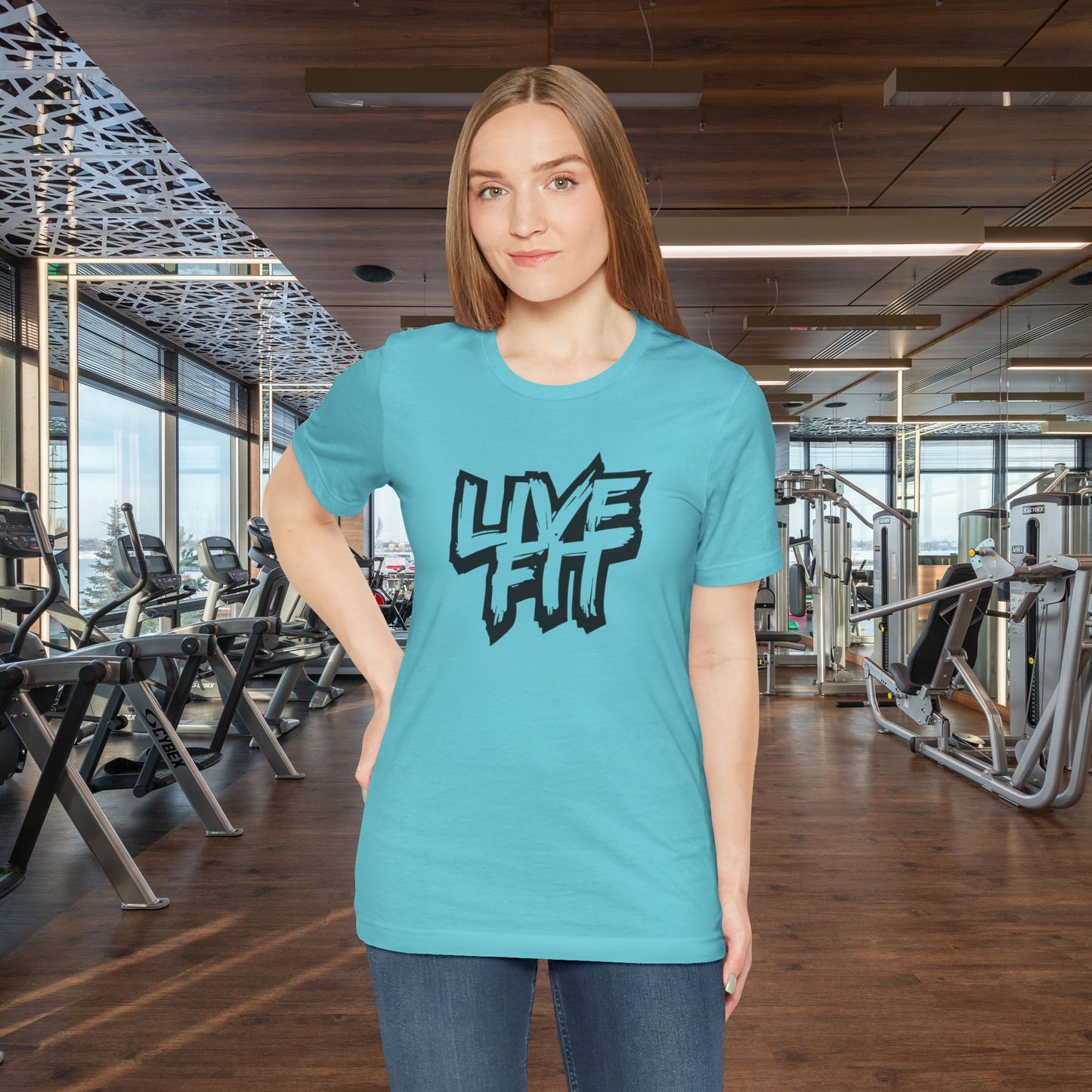 LIVE FIT Unisex Jersey Tee - Fitness T-Shirt - Casual Wear - Workout Top - Gym Apparel -  Motivational Shirt -