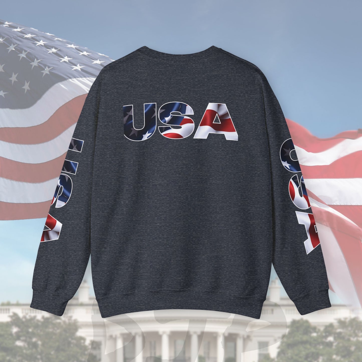 Patriotic USA Crewneck Sweatshirt - Unisex Heavy Blend - American Pride - National Pride Gift - S-5XL
