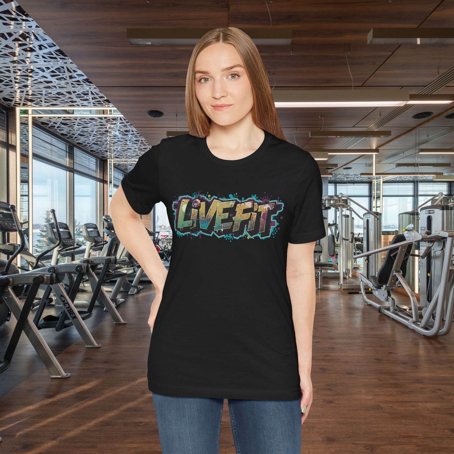 LIVE FIT Graphic Fitness Tee - Motivational Workout Apparel