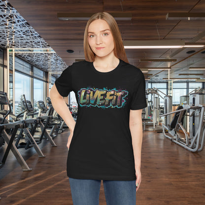 LIVE FIT Graphic Fitness Tee - Motivational Workout Apparel