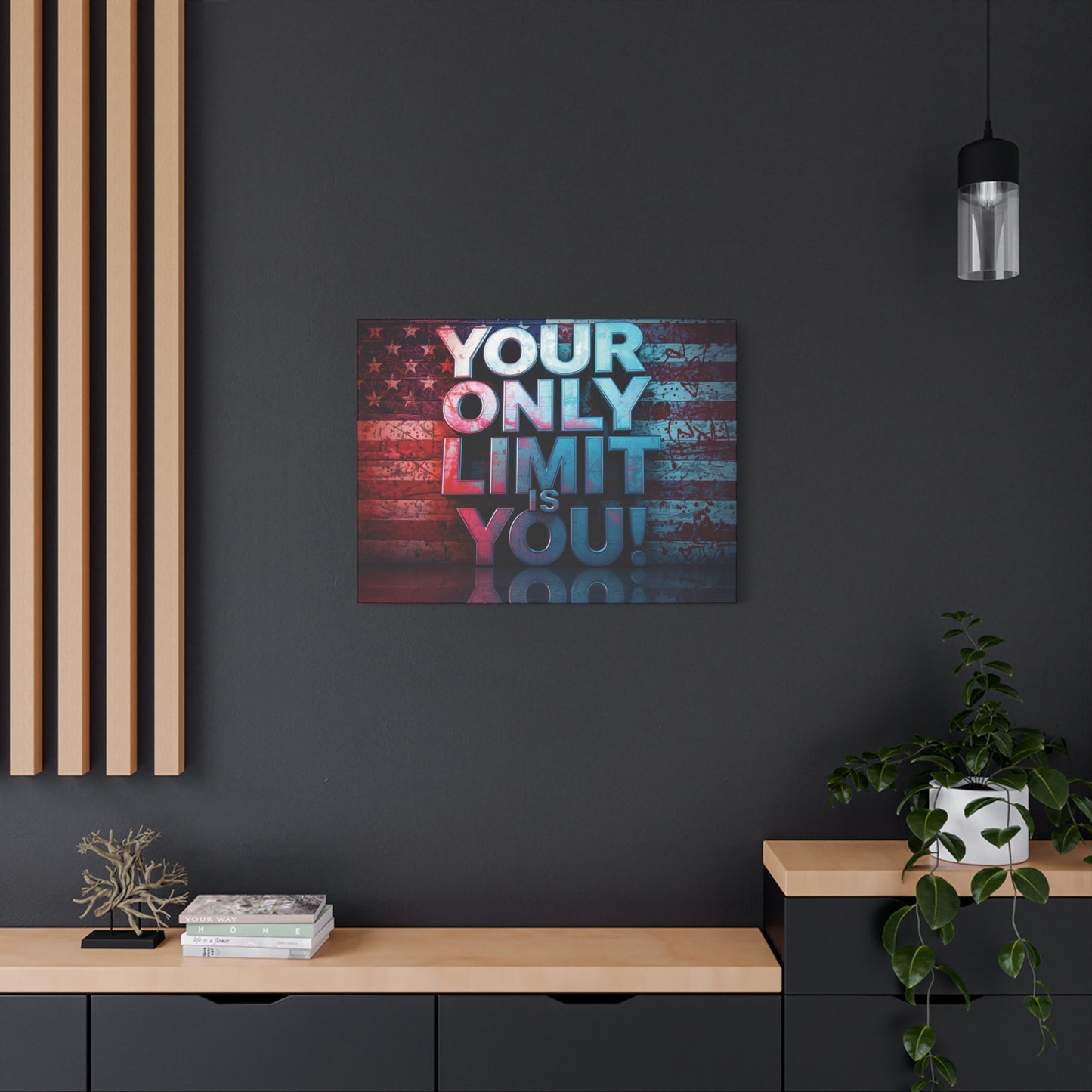 Gallery Wrapped - Motivational Canvas Wall Art - Your Only Limit Is You! - Inspirational Decor for Home Office - Inspirational Gift - Vintage American Flag - Limitless Living - Personal [...]