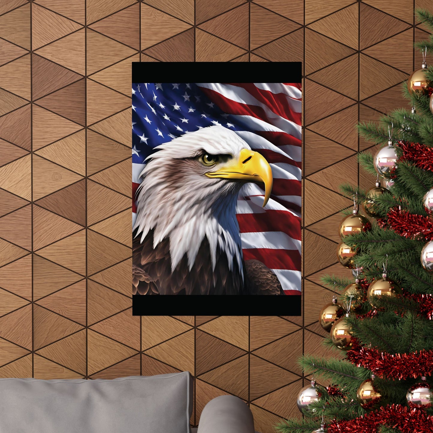 💥 Patriotic 💥 Bald Eagle 💥 Red White & Blue 💥 Wall Art 💥 Matte  💥 Vertical Poster 💥