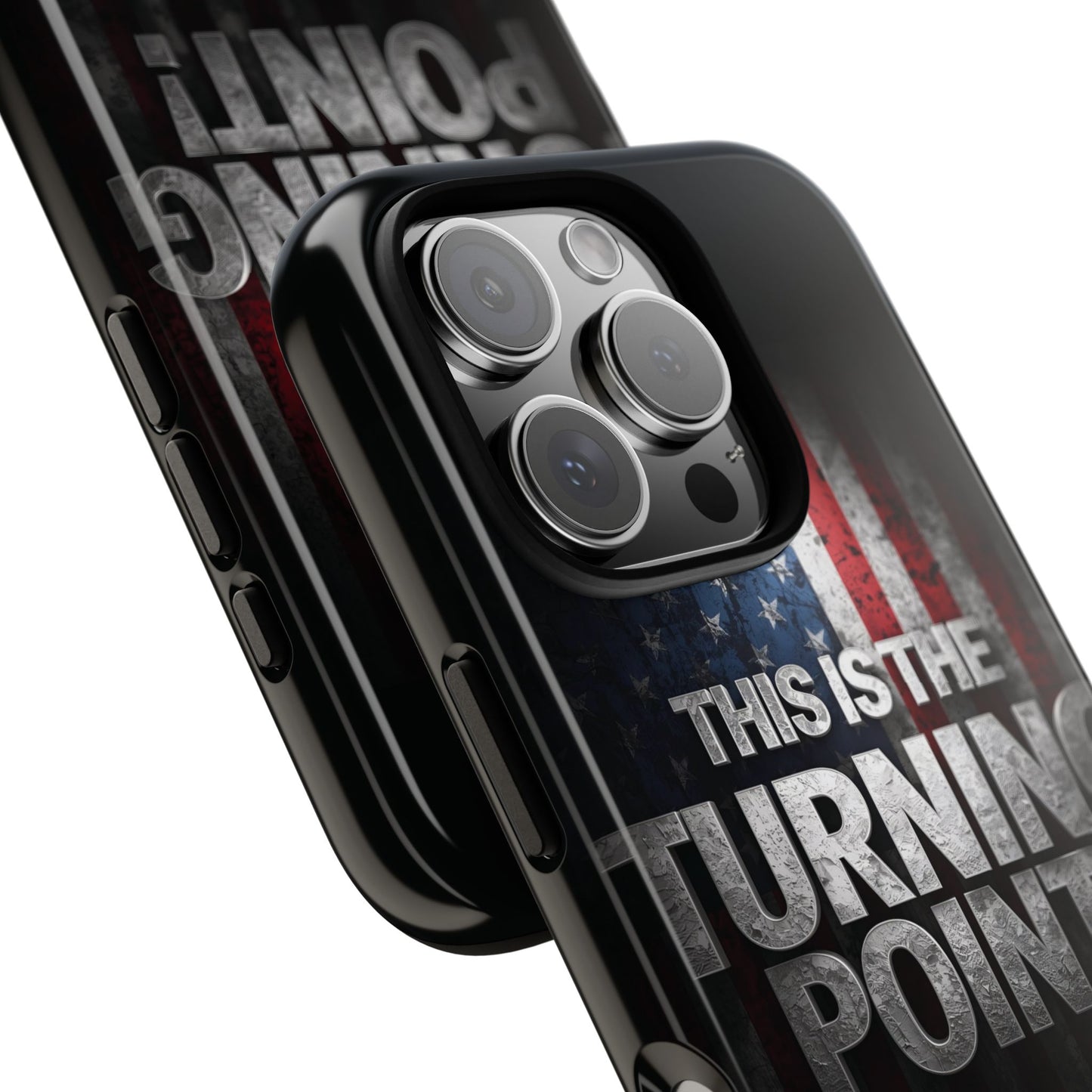 Stunning Patriotic Protective Cell Phone Case -  Charlie Kirk - This Is The Turning Point! - Red White Blue - Beautiful American Flag Backdrop Design - Perfect Gift for Everyday Use, Durable Cover, Stylish Protection