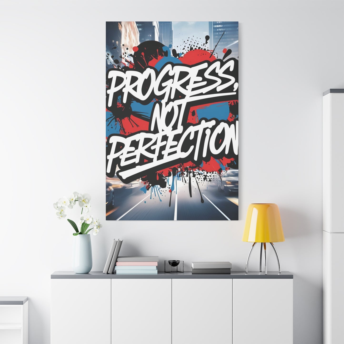 💥 Motivational 💥 Uplifting 💥 Canvas Art  💥 Progress Not Perfection Print  💥 Positive Vibe Décor  💥 Eco-Friendly  UL- Certified  Inks 💥 Gift  Giving 💥 Horizontal Is In A Different Listing 💥