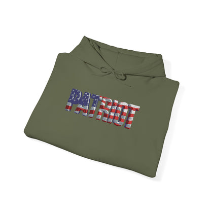 Patriot Flag Hoodie — American Flag Embroidered 'PATRIOT' Graphic Sweatshirt - Patriot Fit Life