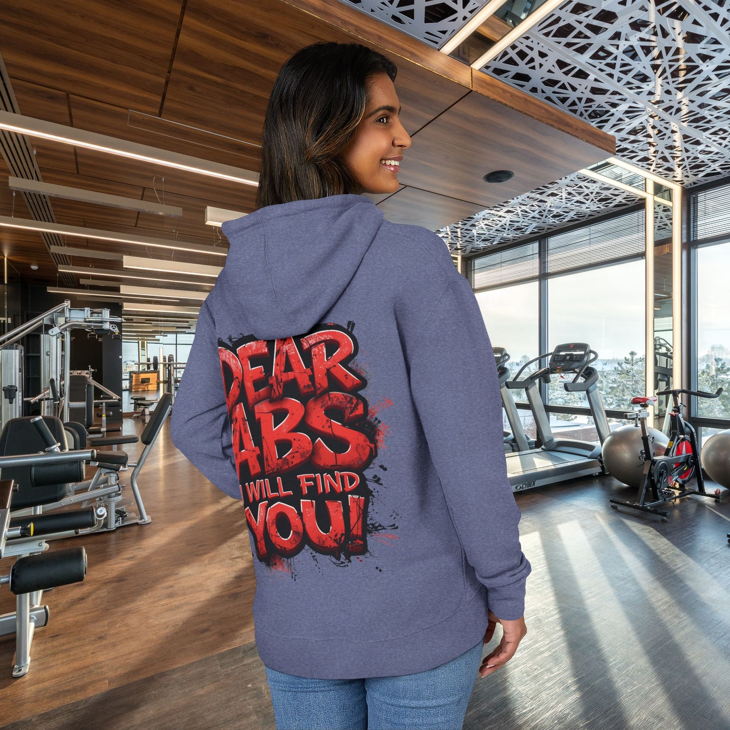 Dear Abs I Will Find You! - Unisex French Terry Hoodie - Motivational Fitness Apparel -