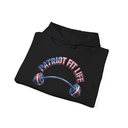 Patriotic Fit Life Hoodie — USA Flag Barbell Fitness Sweatshirt