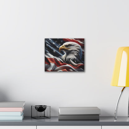 Patriotic Canvas Wall Art - American Eagle - American Flag Background Design - Red White Blue - Home Decor for Veterans -  Memorial Day -  Independence Day -  Holiday Gifts -