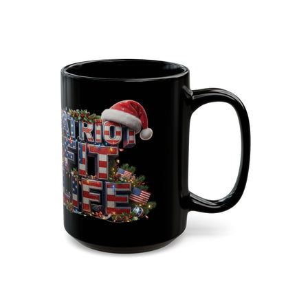 Patriot Fit Life Christmas Coffee Mug - Three-Line Flag & Garland Design | 11oz & 15oz