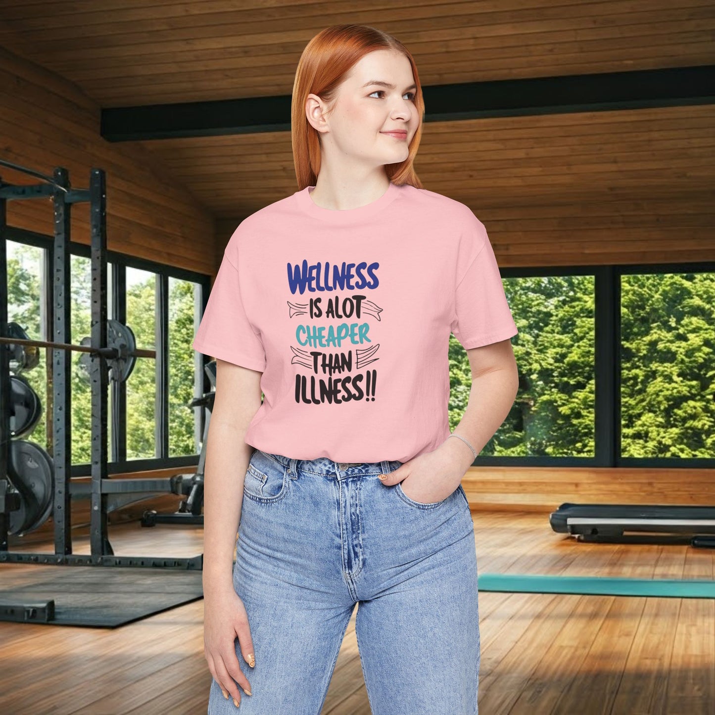 Wellness Awareness Unisex Tee - Wellness Is Alot Cheaper Than Illness!! - Design - S - 3XL - Motivational Health T-Shirt for Self-Care Enthusiasts - Gift for Wellness Events - Positive Vibe Shirt -  [...]
