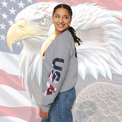 Patriotic USA Red White Blue - Crewneck Sweatshirt - Unisex Pullover - S-5XL