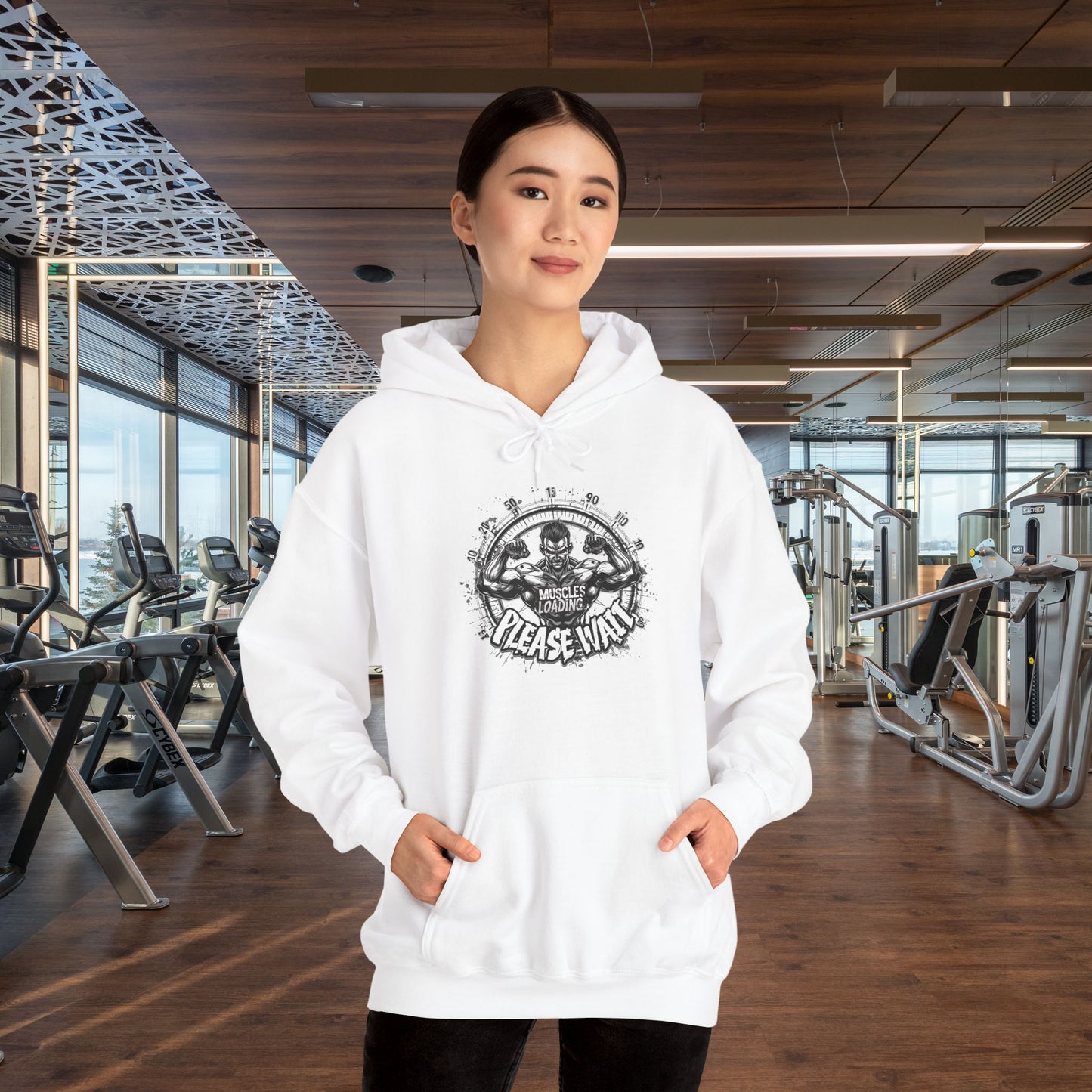 Unisex - Muscles Loading…Please Wait - Heavy Blend™ Hooded Sweatshirt - Motivational Fitness Hoodie - Workout Sweatshirt - Gym Apparel - Inspirational Gift - Holiday Gift