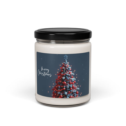 Merry Christmas Scented Soy Candle - 9oz - Holiday Gift - 10 Scent Options - Festive Home Decor - USA Made