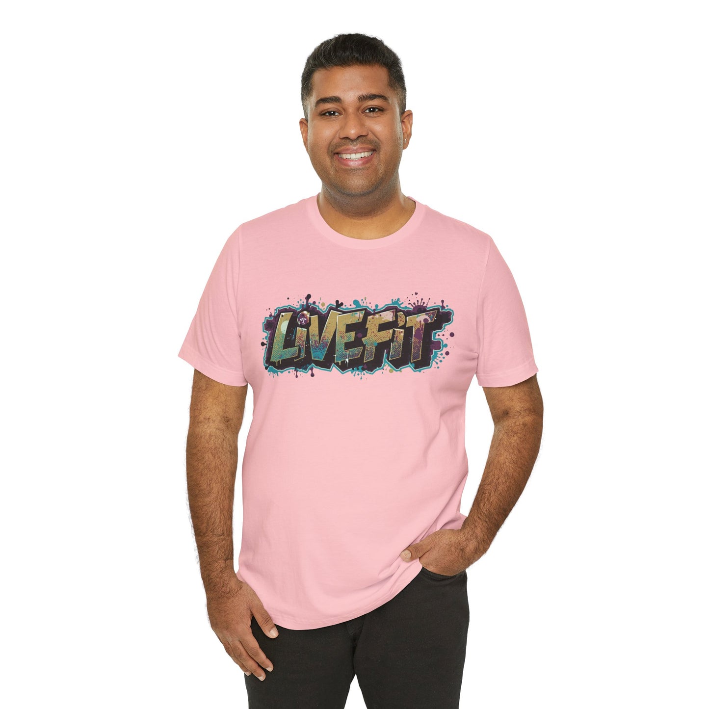 LIVE FIT Graphic Fitness Tee - Motivational Workout Apparel