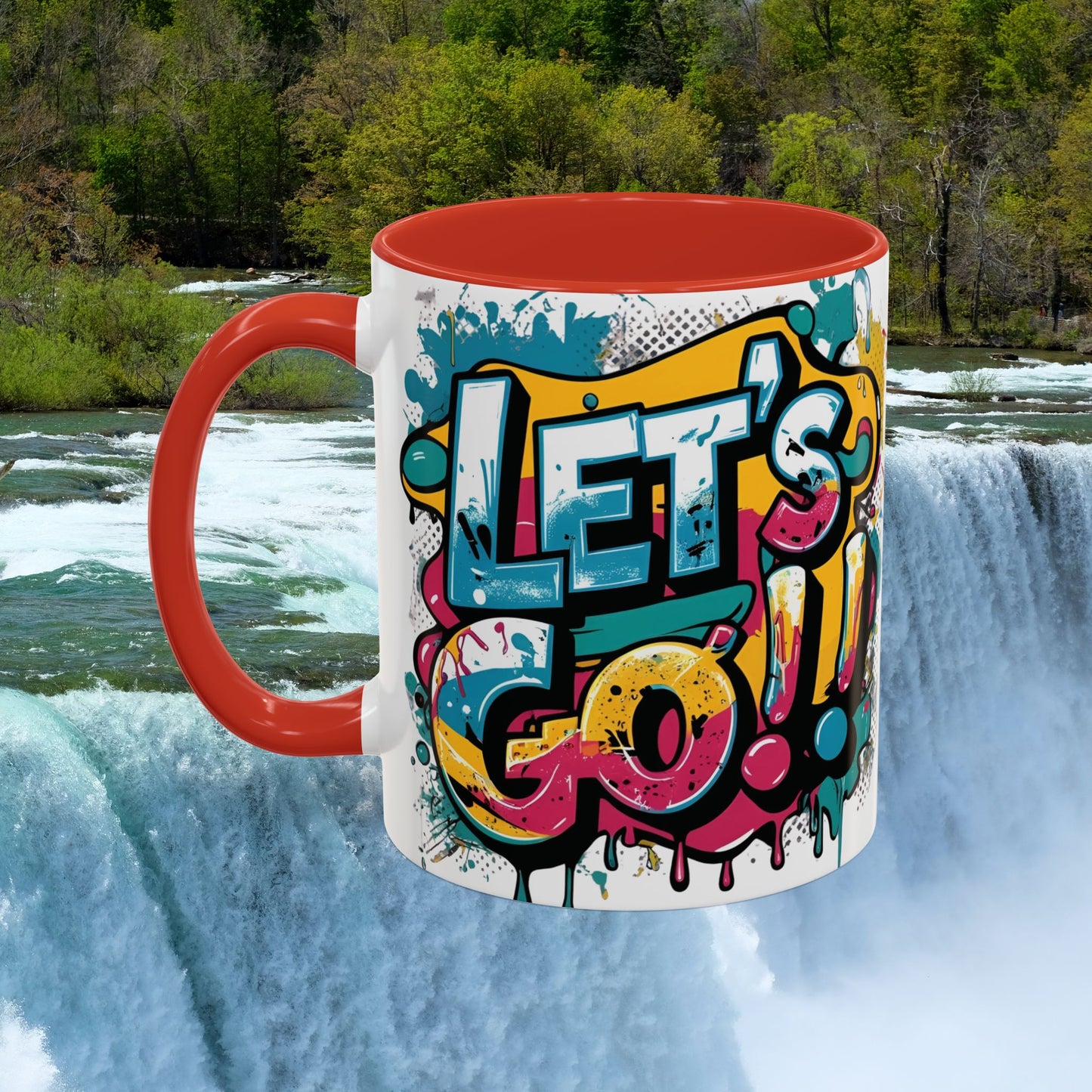 Vibrant   Ceramic  Mug    Inspirational      Let's Go!     Graffiti  Mug      Coffee Mug        Progress  Not  Perfection   Sizes   11oz  &  15oz    Birthday Gift   Graduation Gift    8  Different  Color Options