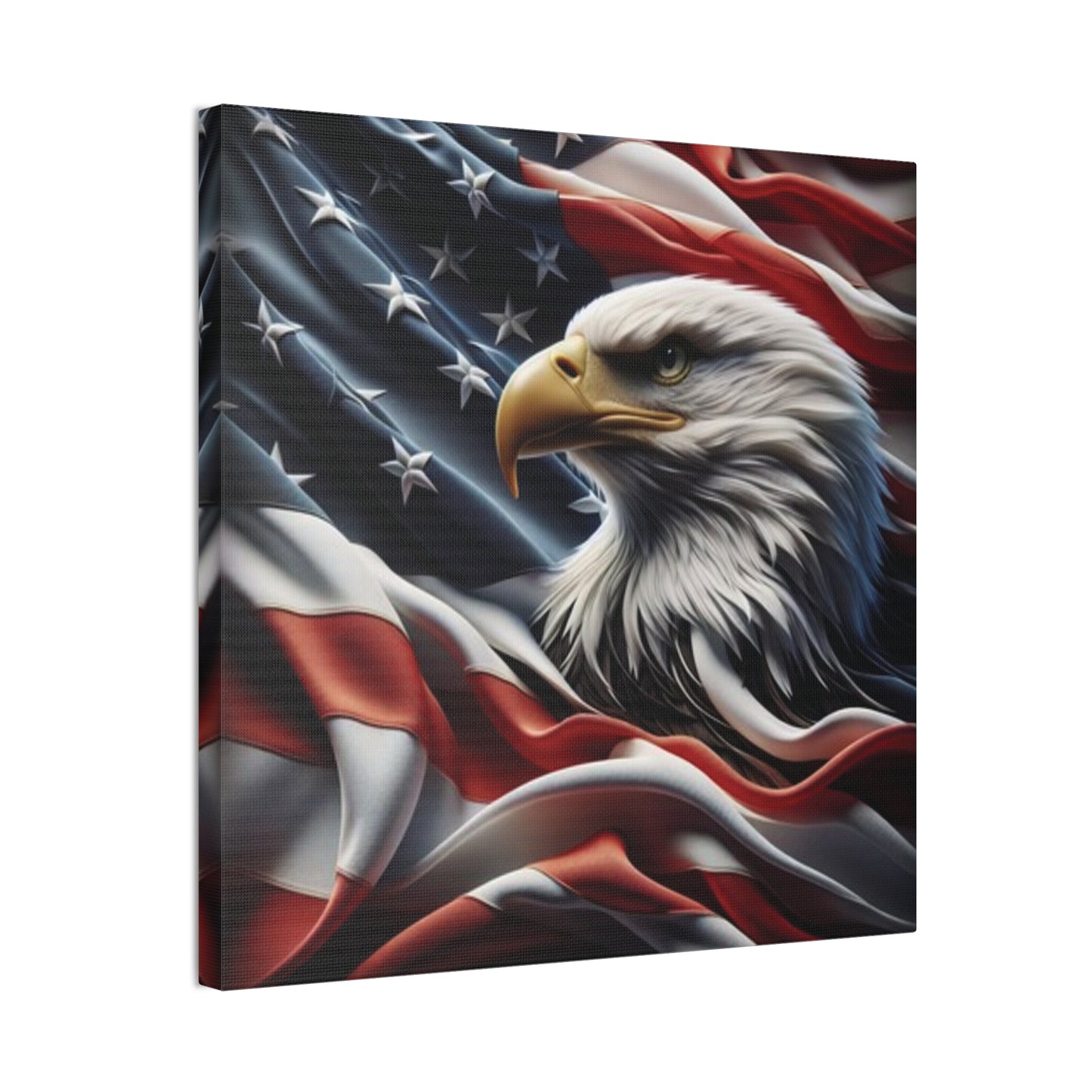 Patriotic Canvas Wall Art - American Eagle - American Flag Background Design - Red White Blue - Home Decor for Veterans -  Memorial Day -  Independence Day -  Holiday Gifts -