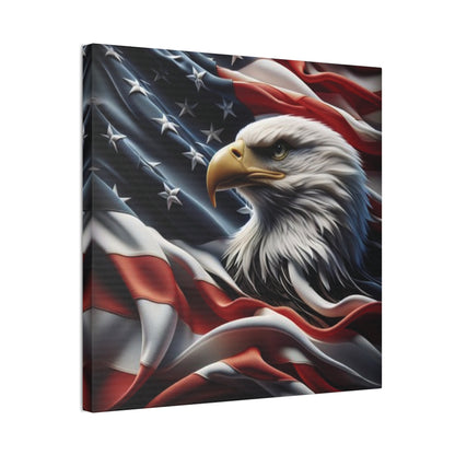 Patriotic Canvas Wall Art - American Eagle - American Flag Background Design - Red White Blue - Home Decor for Veterans -  Memorial Day -  Independence Day -  Holiday Gifts -