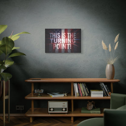 Charlie Kirk - This Is The Turning Point! - Red White Blue - Stunning American Flag Backdrop Design - Patriotic - Motivational Wall Art - Canvas - Multiple Sizes