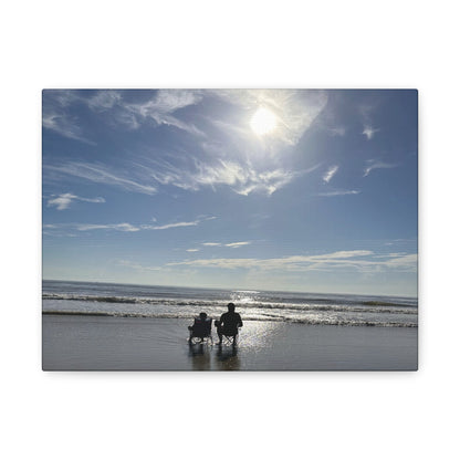 Beach Sunset Canvas Art, Stretched Canvas Print, Coastal Home Decor, Ocean Wall Art, Serene Landscape Painting